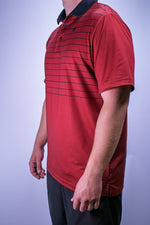 Premium red with black stripes golf polo